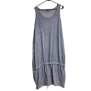 Luukaa 14 XL Cotton Jersey Knit Oversized Lagenlook Harem Rouched Long Dress